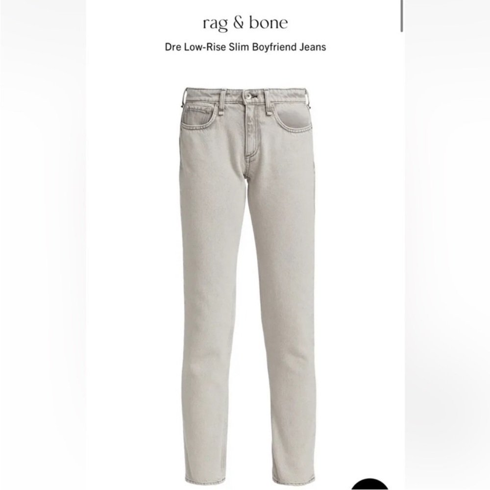 Rag & Bone  Dre Low Rise Slim Boyfriend Acid Wash Ankle Jeans
